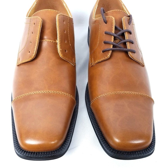 Alfani Mens Shoes Size 8 M Adam Oxford Tan Cap Toe - Picture 3 of 7